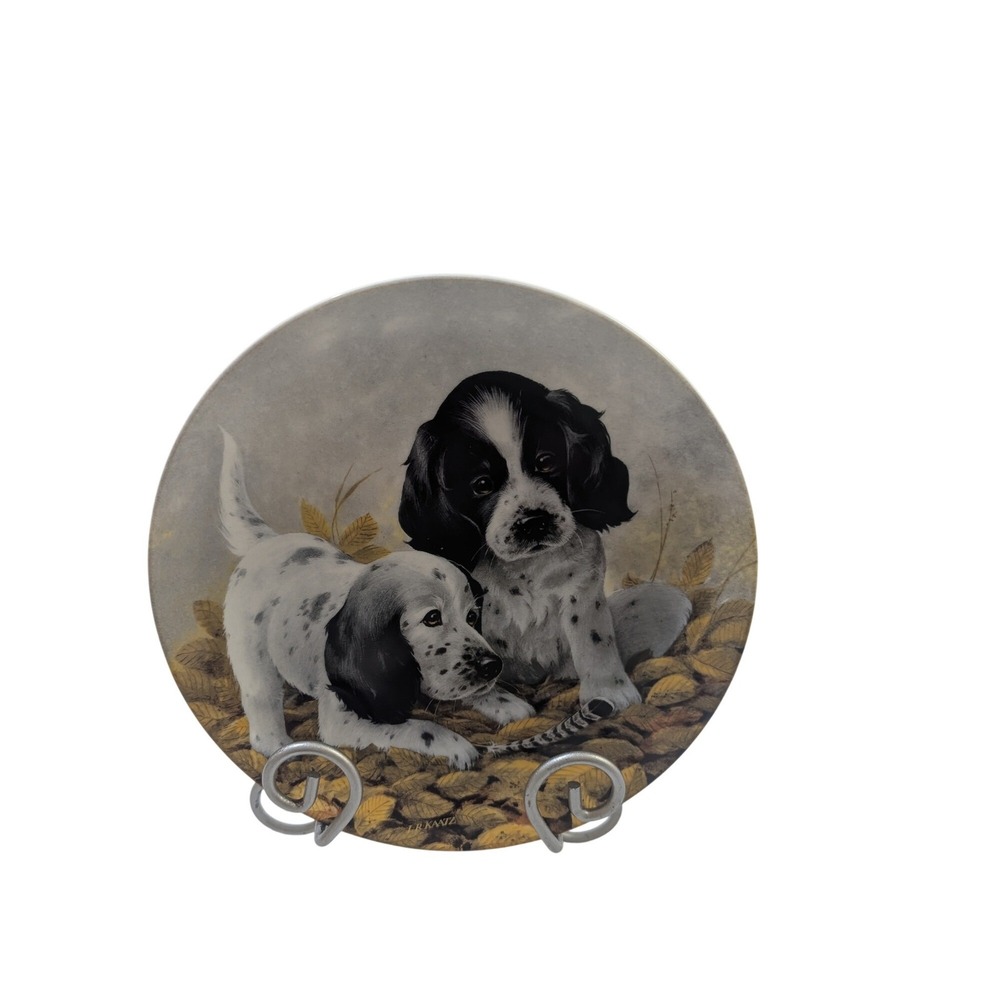 1989 Knowles‎ Fine Feathered Friends English Setters Collector Plate Lynn Kaatz